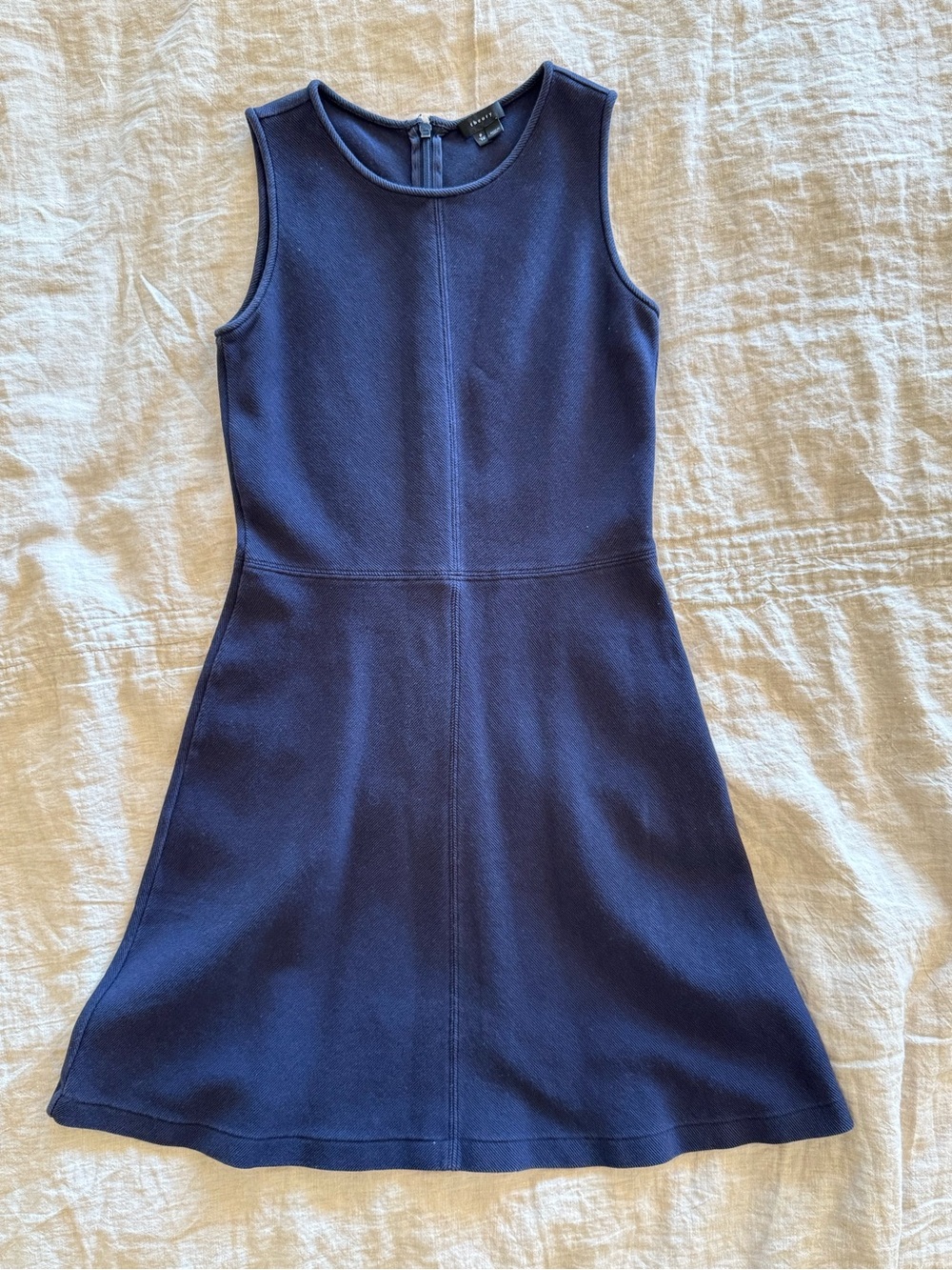 Theory Navy Fit-and-Flare Sleeveless Dress